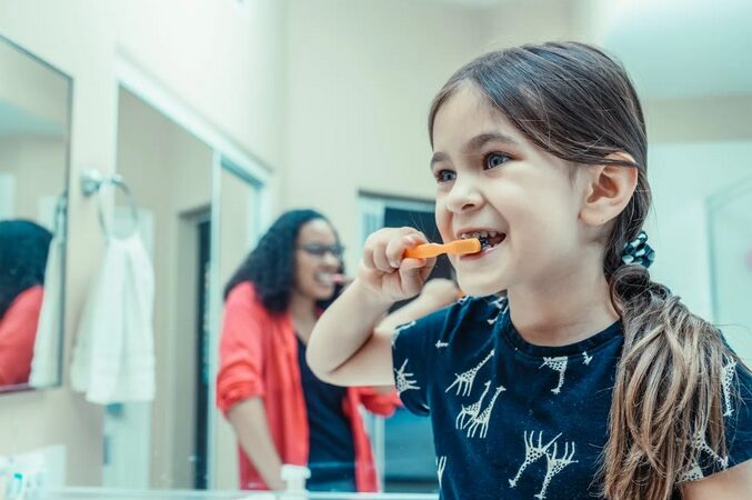 brushing teeth
